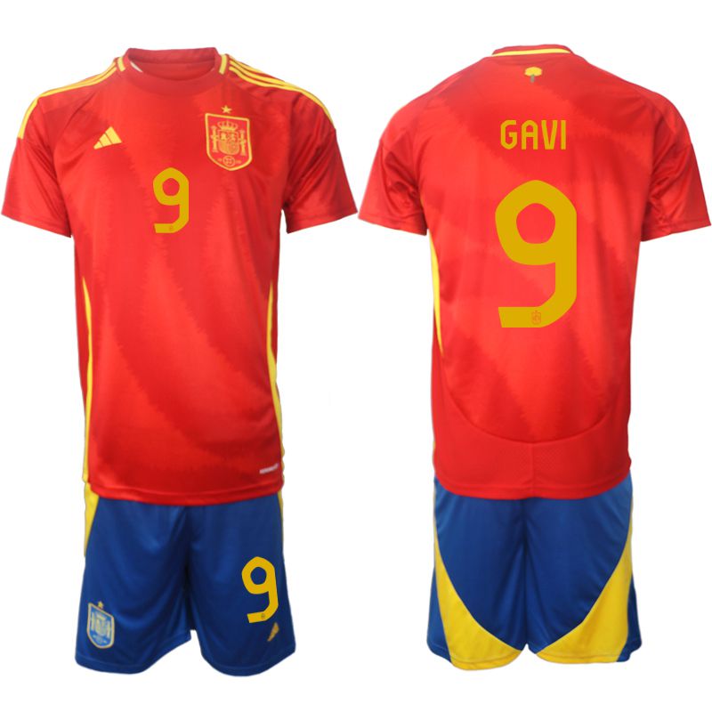 Men 2024-2025 Season Spain home red 9 Soccer Jersey